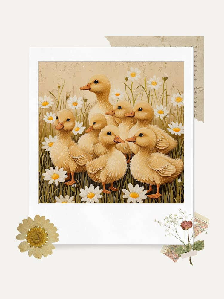 Scrapbook Ducklings Fairycore Painting 4