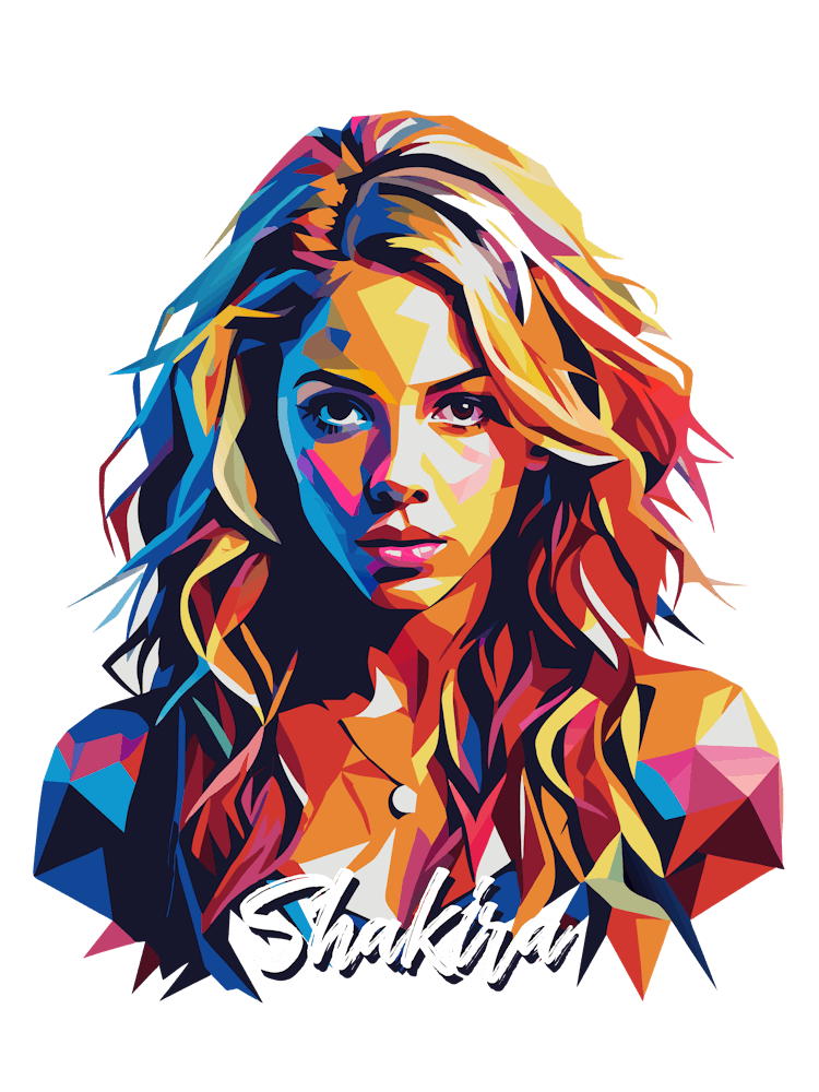 Shakira 03 Portrait Music Icon WPAP Pop Art Style