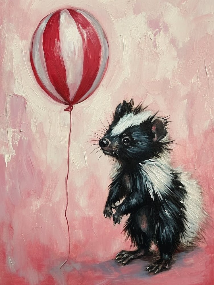 Niedlicher Stinktier 2 mit Ballon
