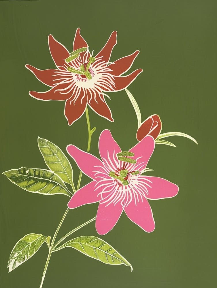 Pink & Green Passionflower 2