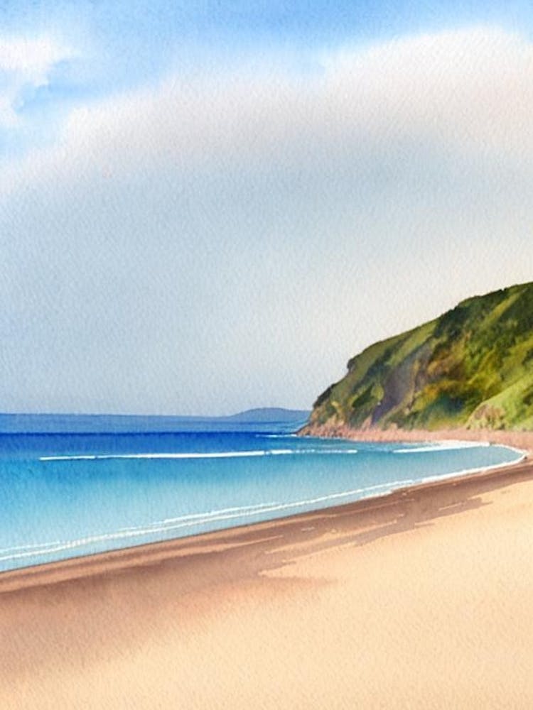 Blackpool Sands 2, Devon Watercolour