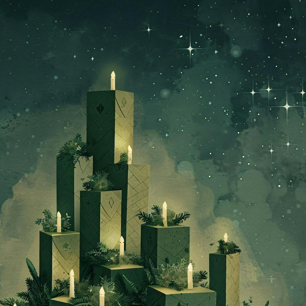 Christmas Tree With Candles 2