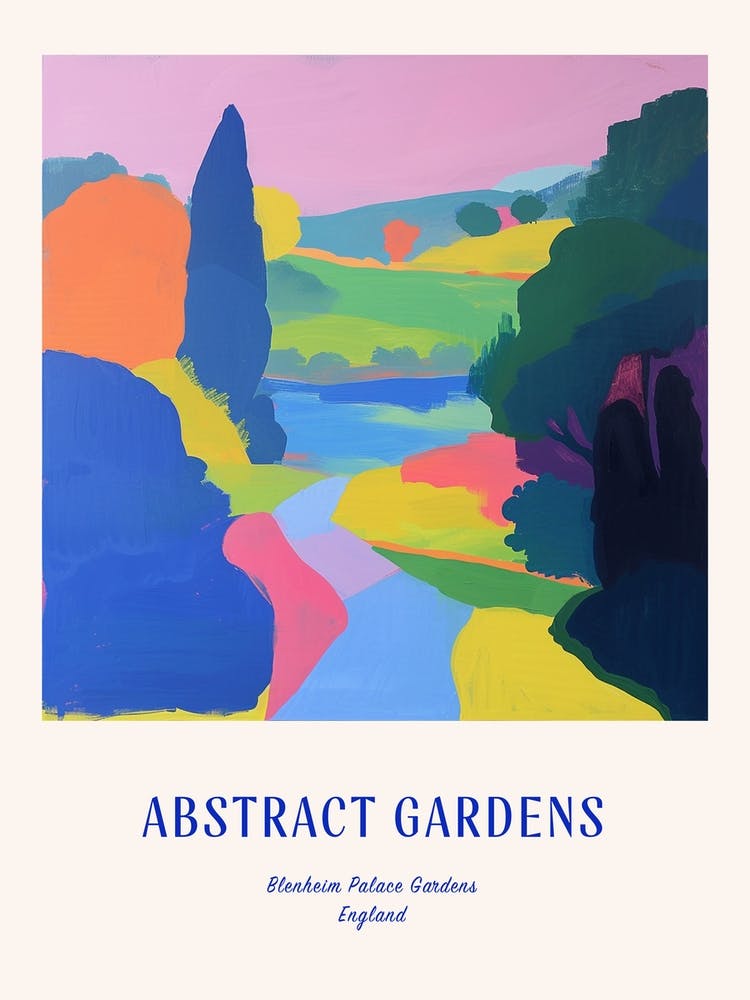 Colourful Gardens Blenheim Palace Gardens England 2 Blue Poster