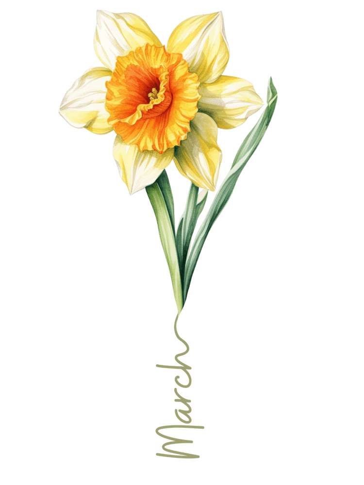 March Birth Flower Birth Month Botanical 1