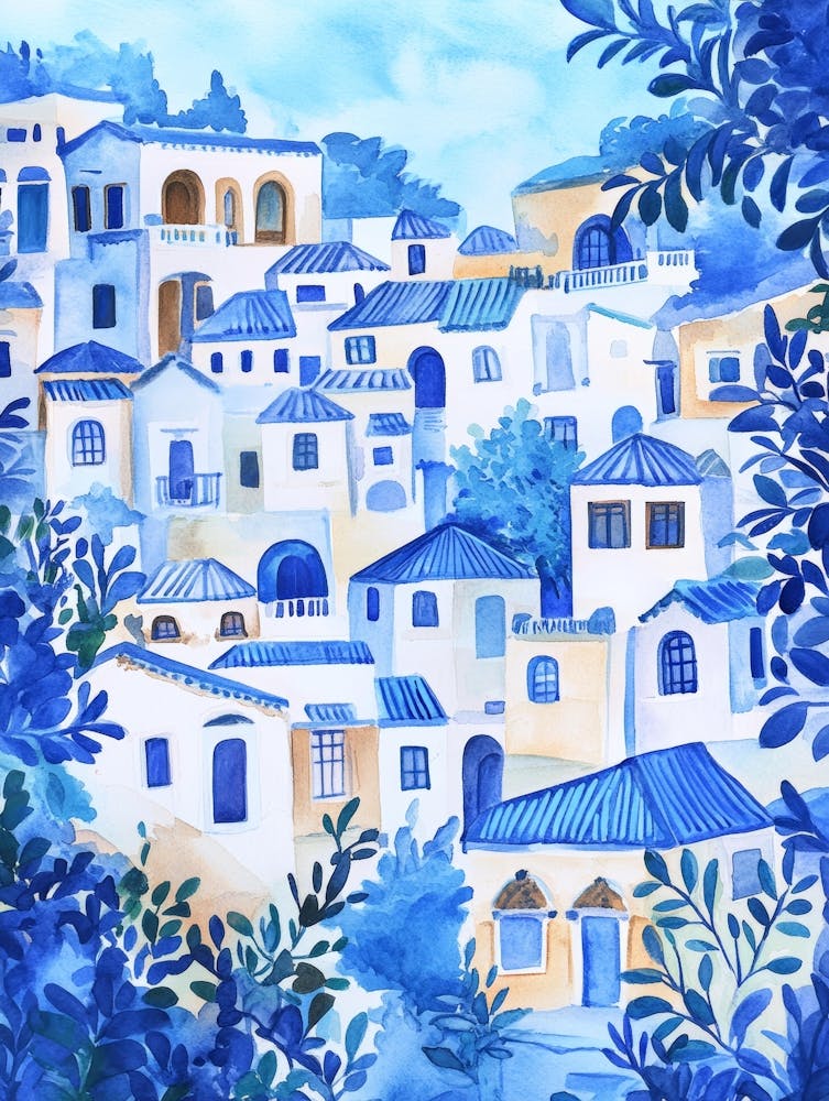 Blue Houses In Greece 4