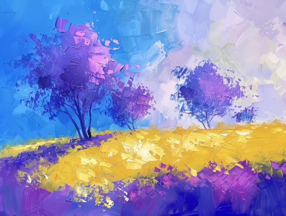 Purple And Yellow Trees
