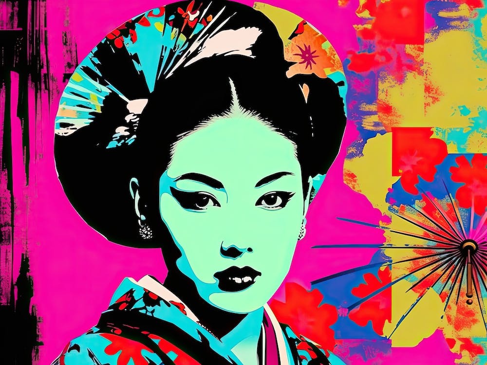 Visage de Geisha Pop Art 3