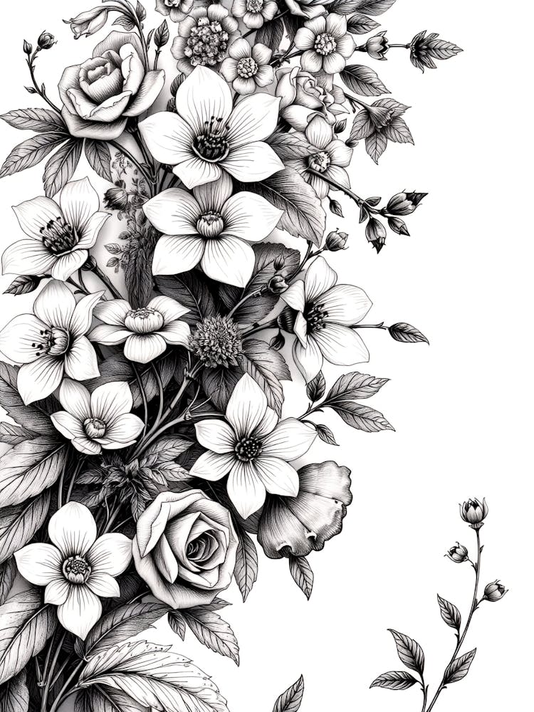 Black And White Flowers 4