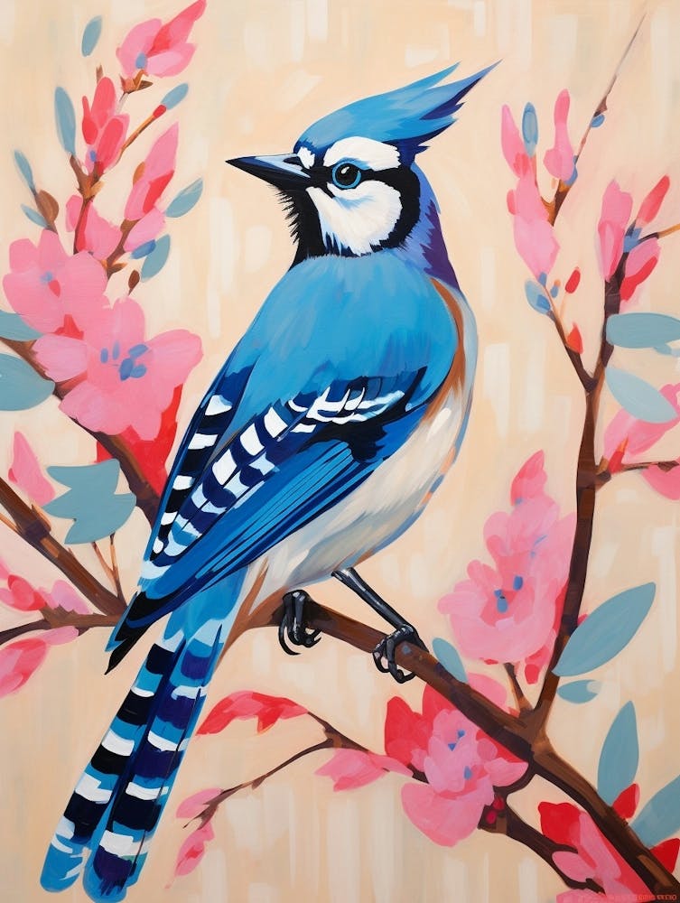 Pink Scandi Blue Jay 1