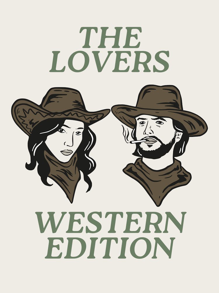 The Lovers Western Edition | Western Decor | Office Living Room Wall Art | Western Cowgirl Cowboy 2