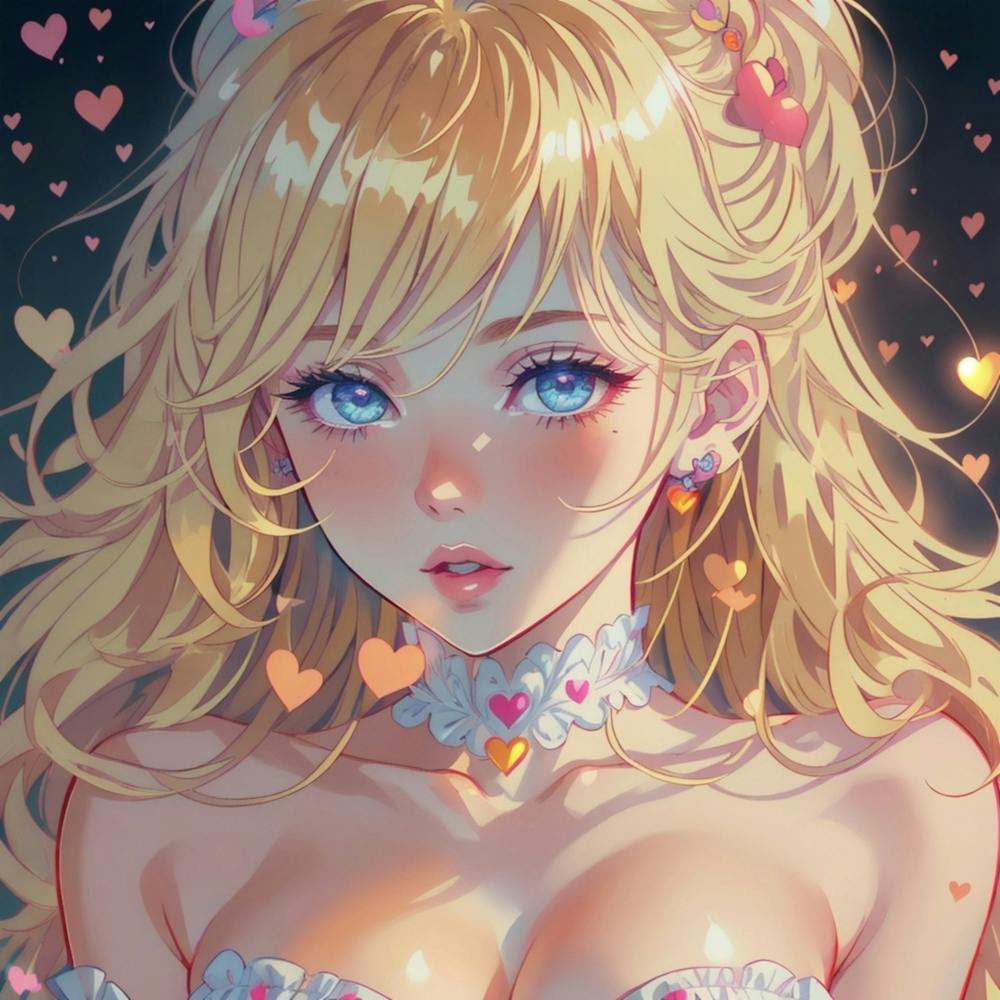 Cute Girl With Hearts(1)
