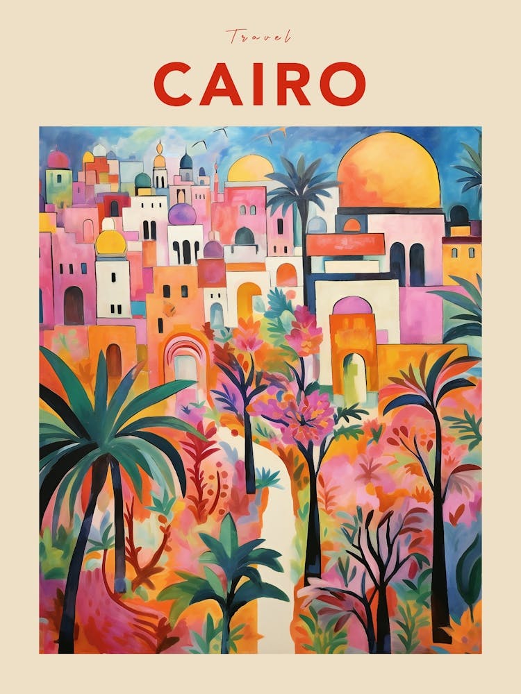 Cairo Egypt Fauvist Travel Poster