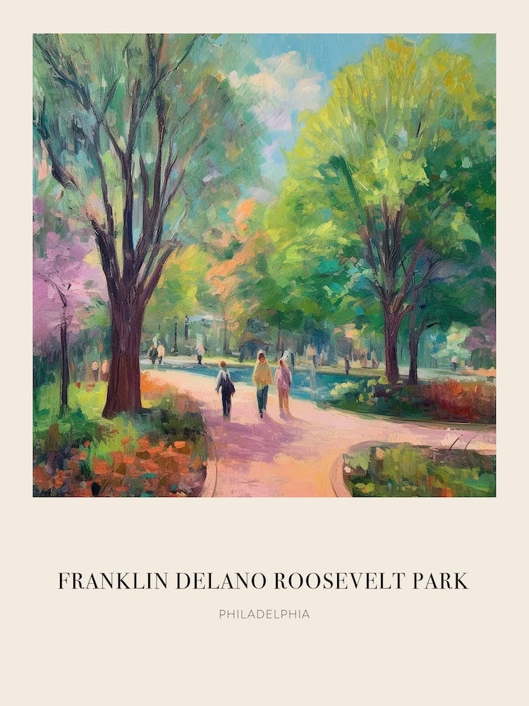 Franklin Delano Roosevelt Park Philadelphia United States Vintage Cezanne Inspired Poster