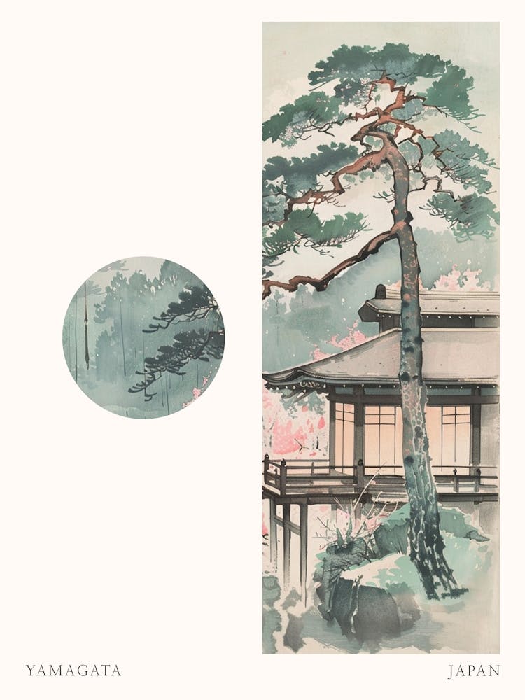 Yamagata Japan 1 Cut Out Travel Poster