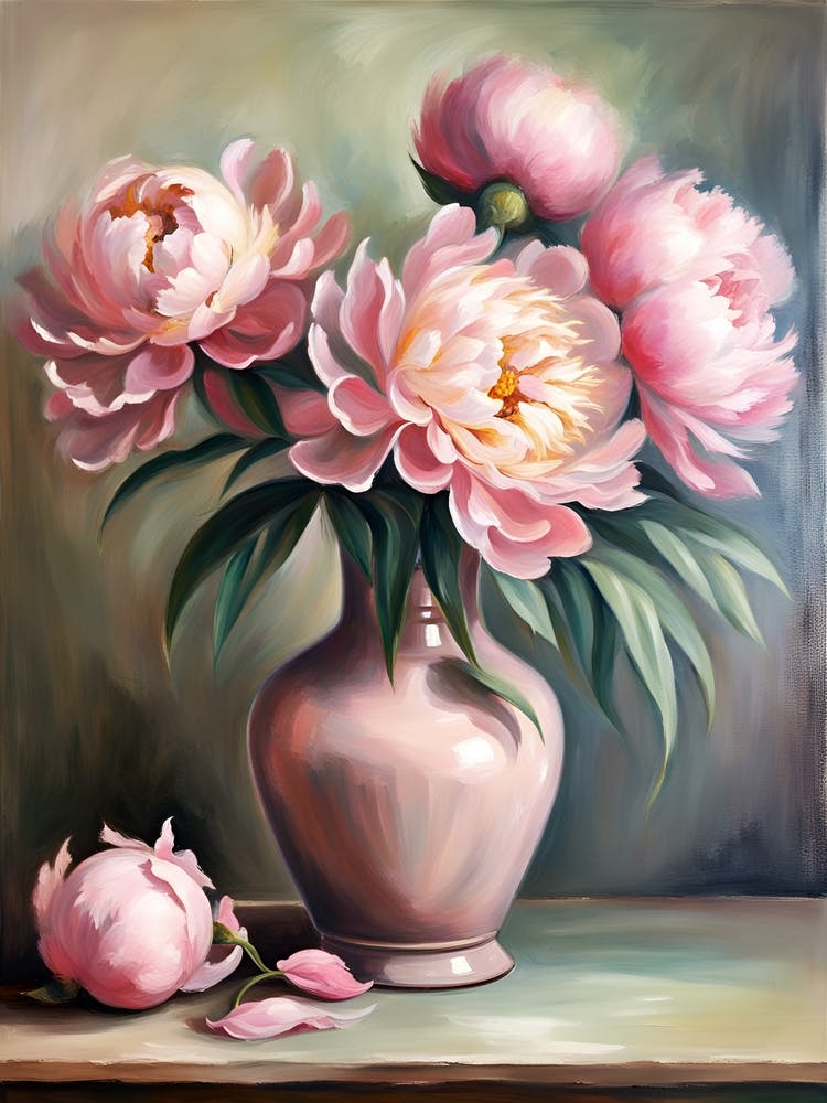Pink Peonies in a Vase