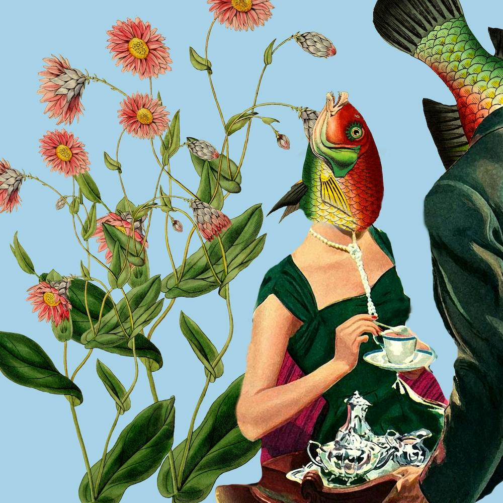 Fish Soulmate Blue Square