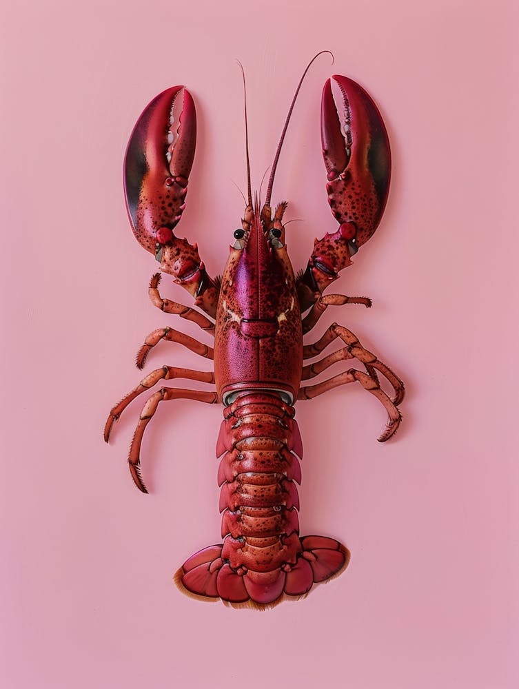 Lobster On Pink Background 1