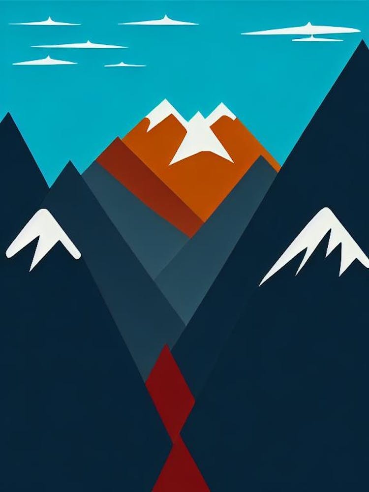 Tignes, France Modern Illustration Skiing Poster