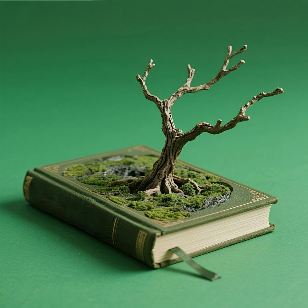 Baum auf einem Buch 1