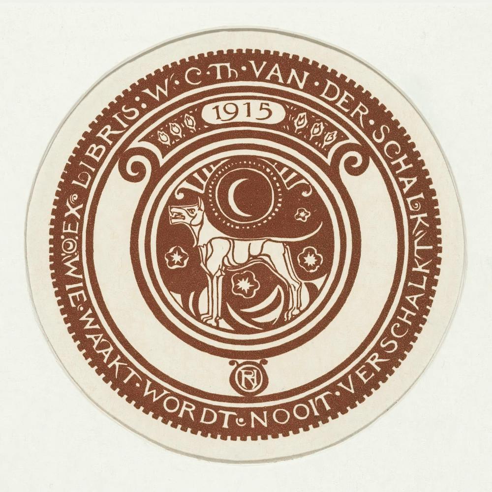 Ex libris by W.C.Th. van der Schalk (1915), Richard Roland Holst