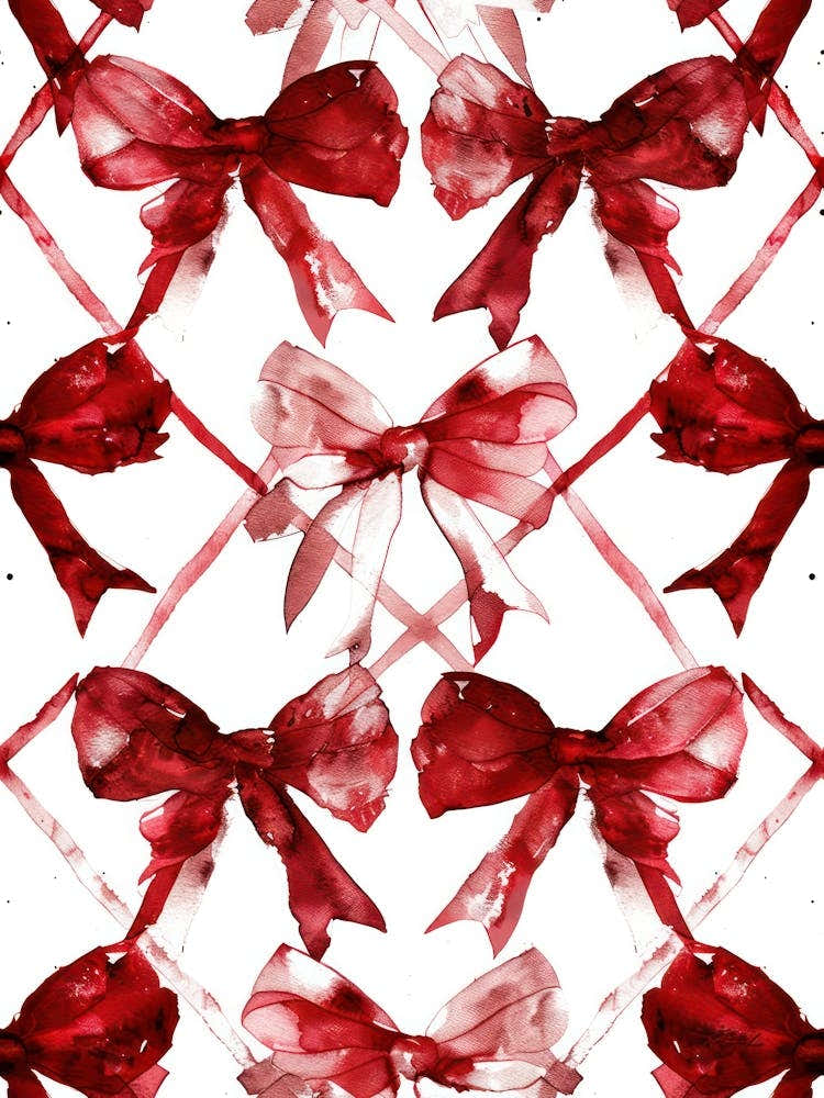 Dark Red Bows 2 Pattern