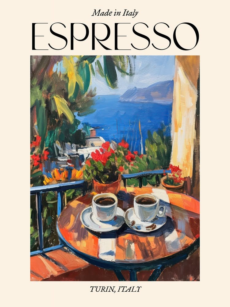 Turin Espresso Made In Italy 3 Poster