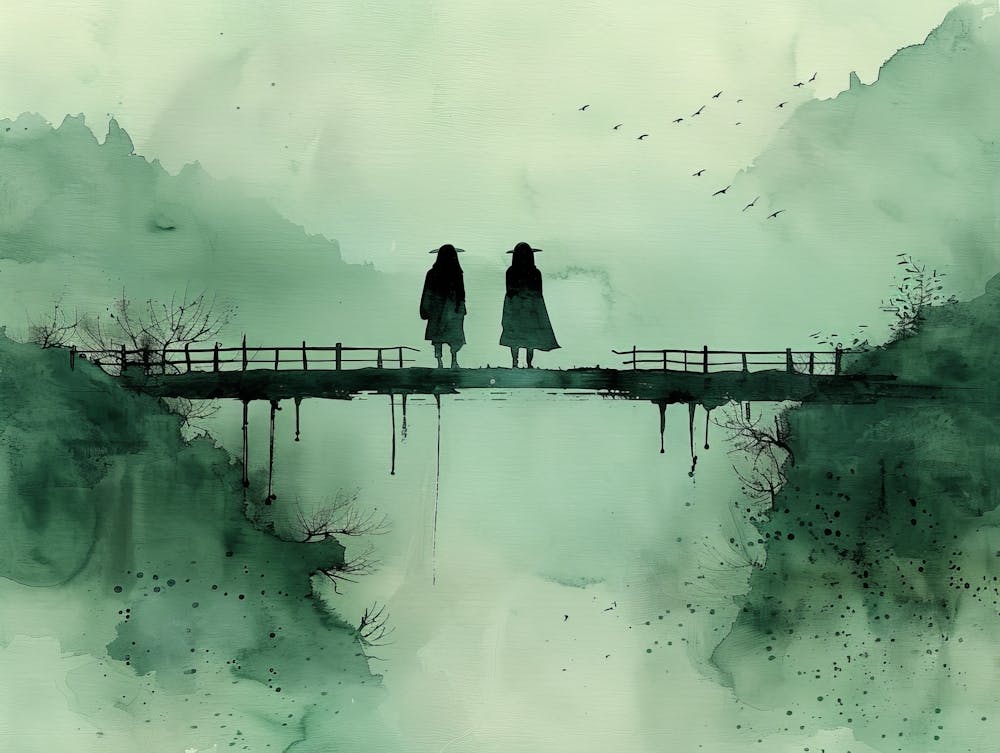 Two People On A Bridge