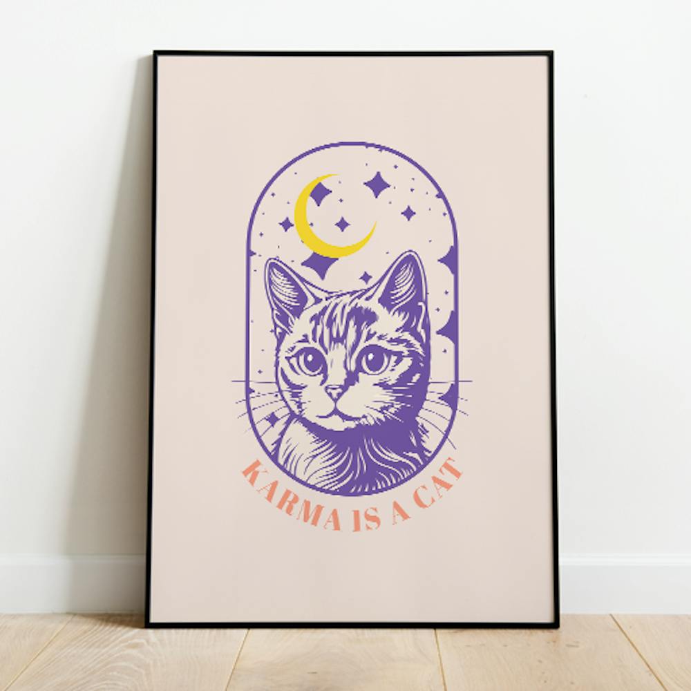 Karma Is A Cat Print