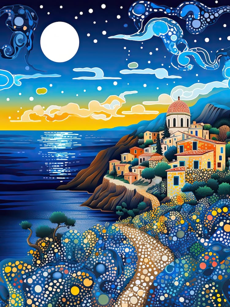 Taormina, Italy, Illustration In The Style Of Pop Art 2