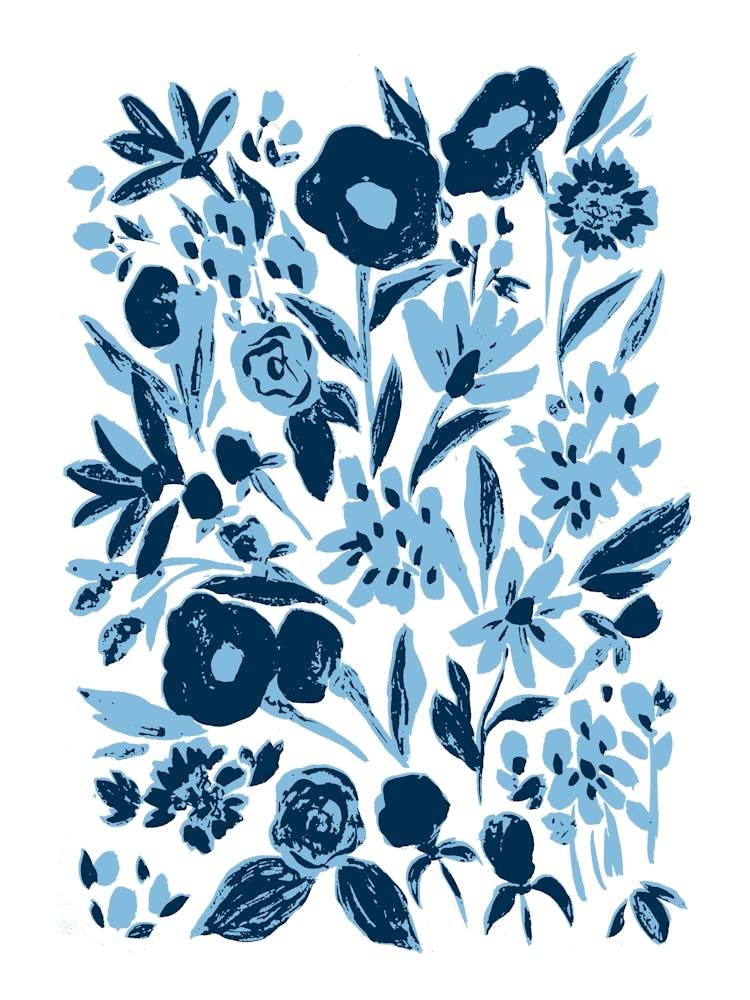 Blue Bold Flowers