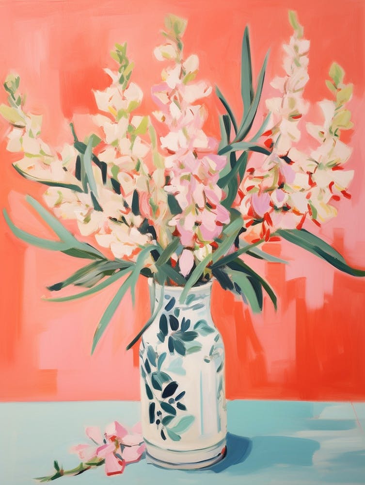 Un Vase Avec Muflier, Bouquet de Fleurs 1