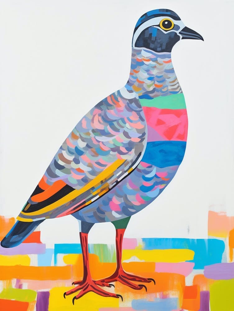Colourful Bird Painting Grey Plover 3