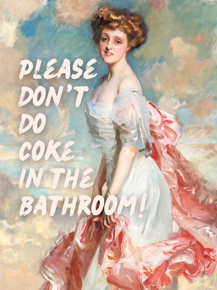 S'il vous plaît, ne faites pas de coke dans les toilettes art altéré vintage