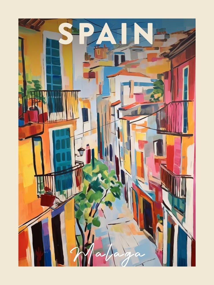 Malaga Spain 1 Fauvist Painting  Travel Poster