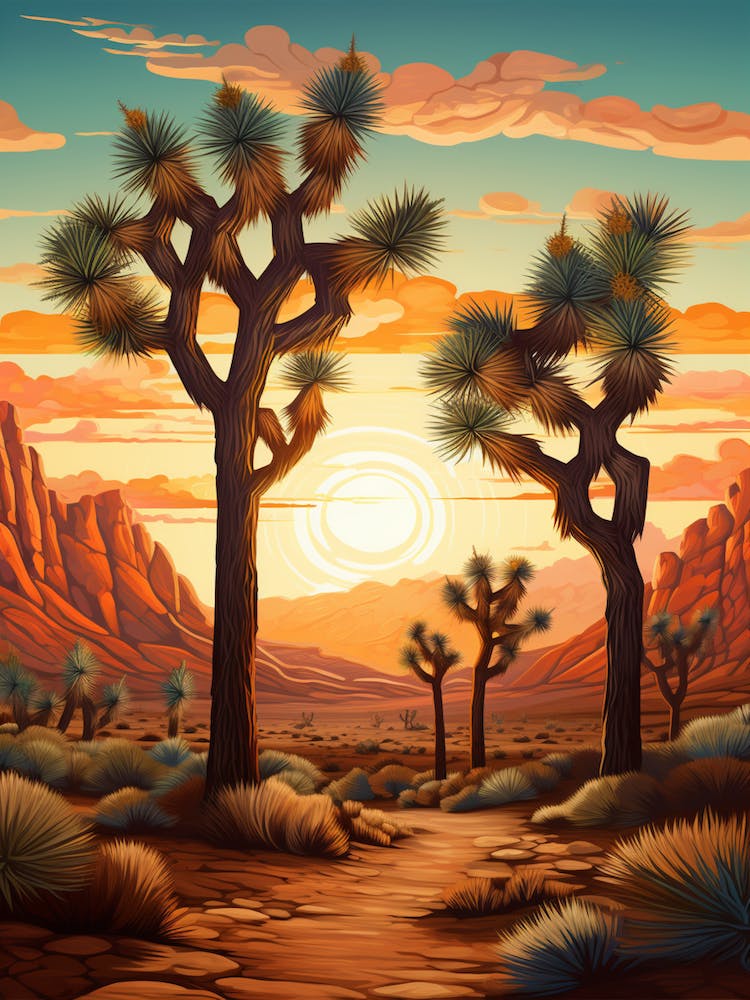 Joshua Tree At Sunrise In Nat Viga Style (2)