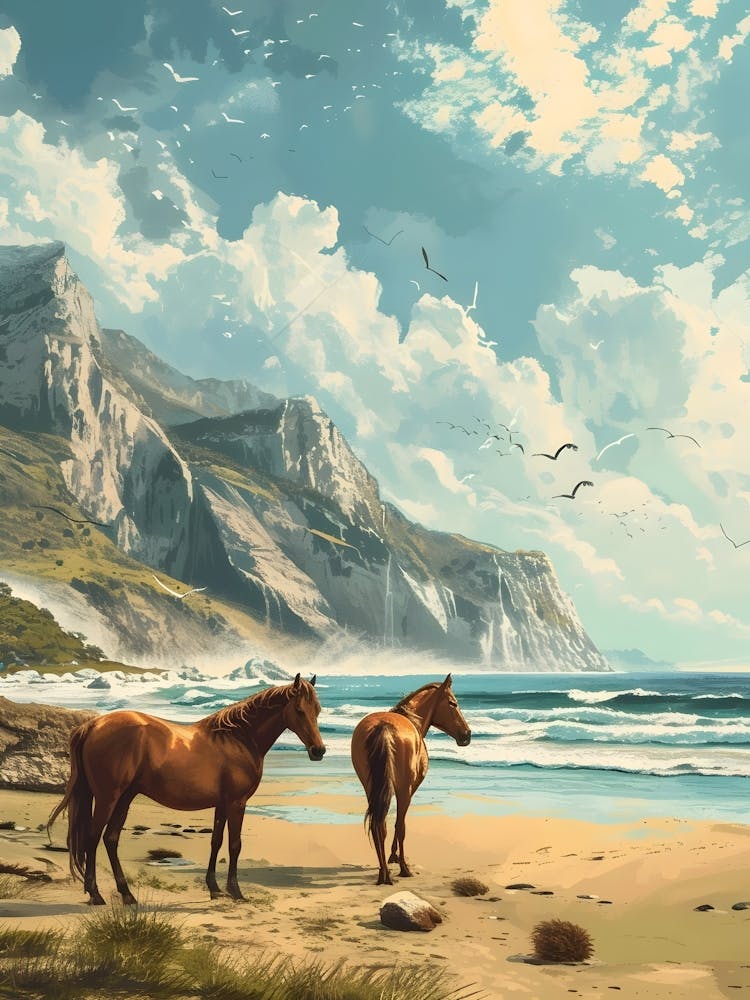 Horses On The Beach
