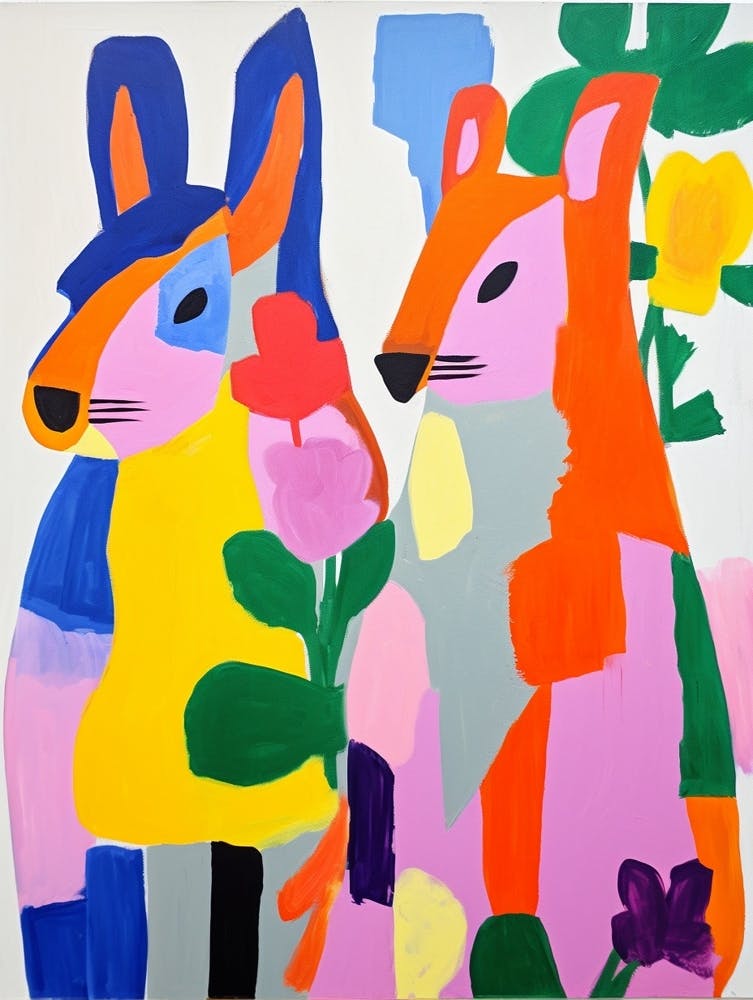 Colourful Kids Animal Art Squirrel