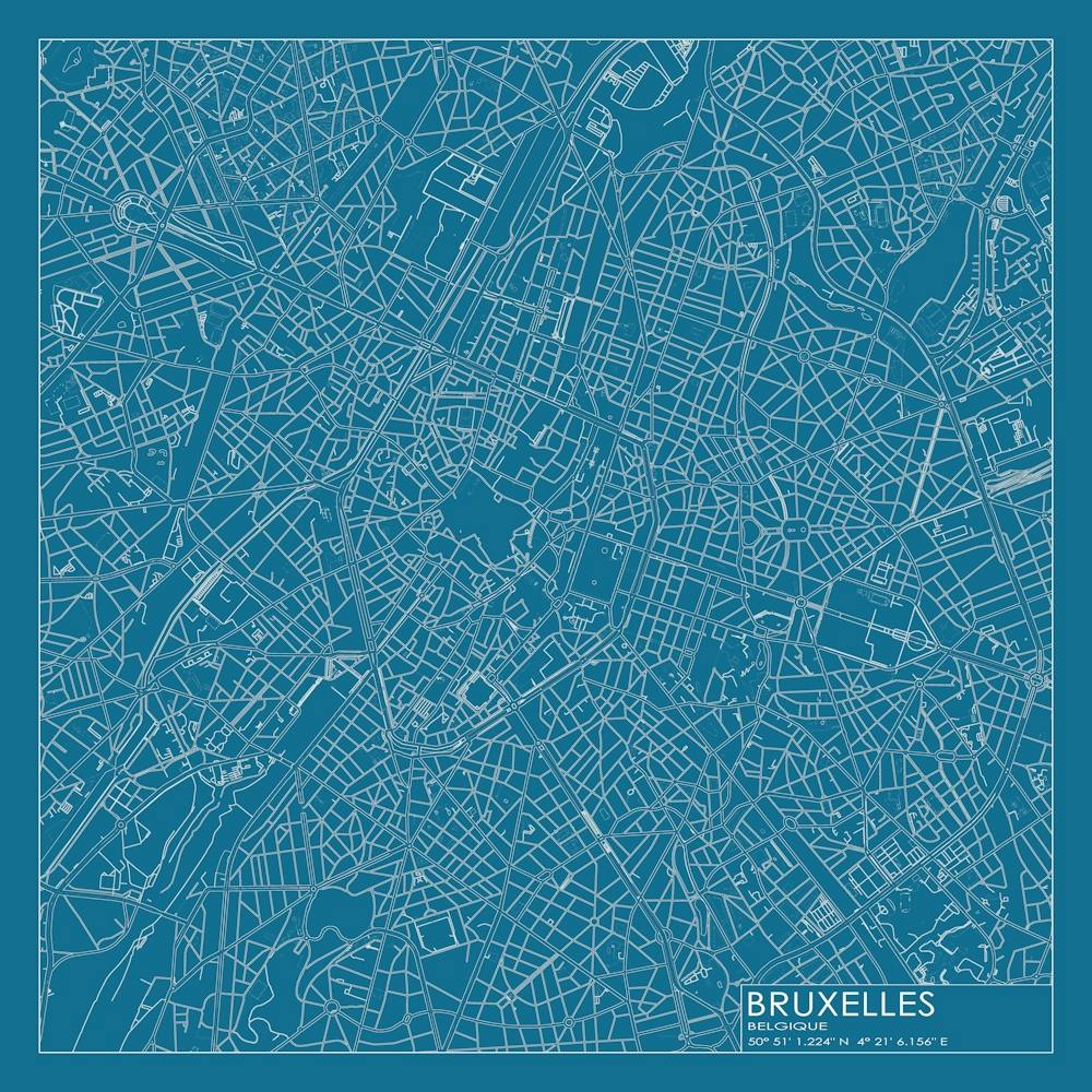 Bruxelles Belgique city map blueprint design