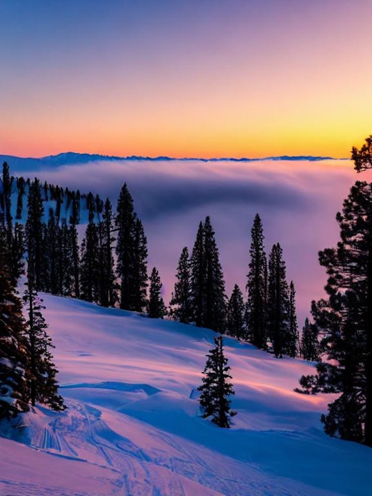 Lake Tahoe, Usa Sonnenaufgang Ski-Poster