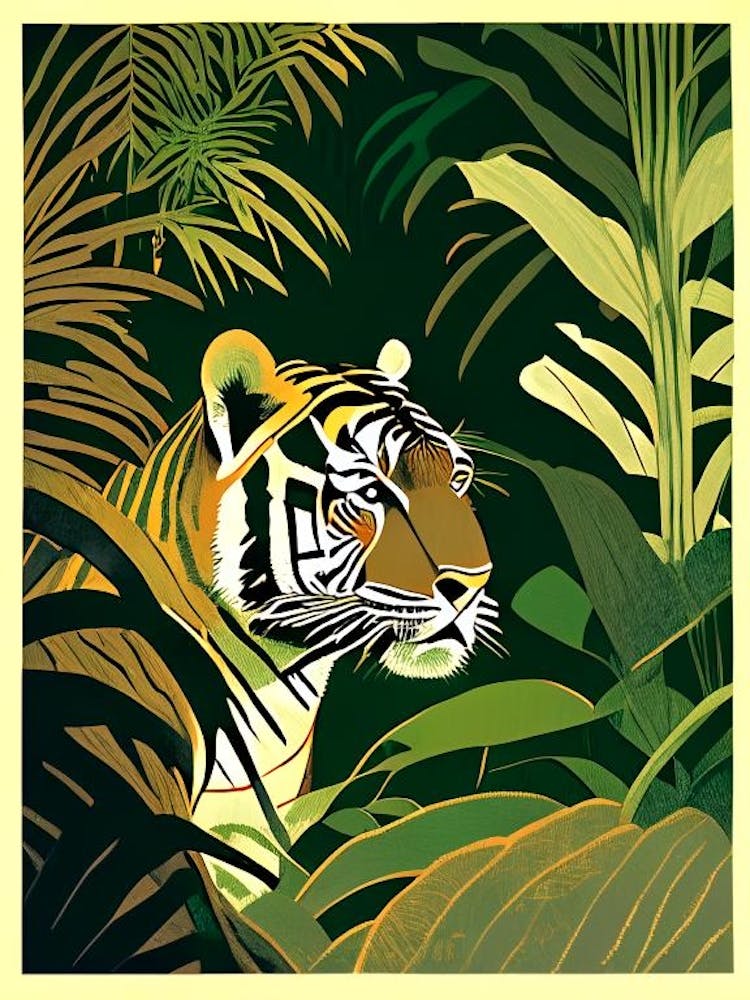 Tiger In The Jungle  1 Rousseau Inspired