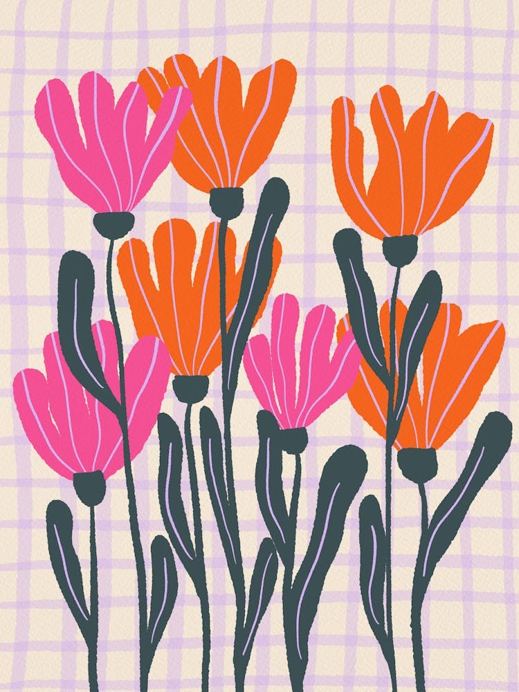 Flower Bouquet Grid Background 1