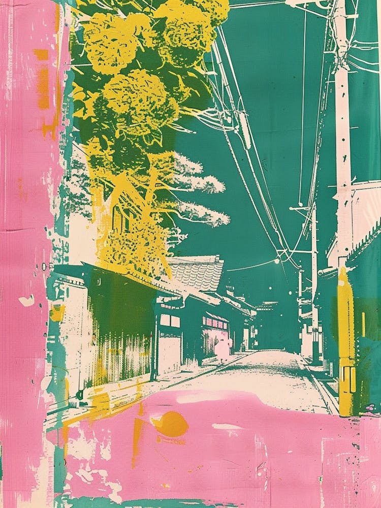 Gion District Duotone Silkscreen 2