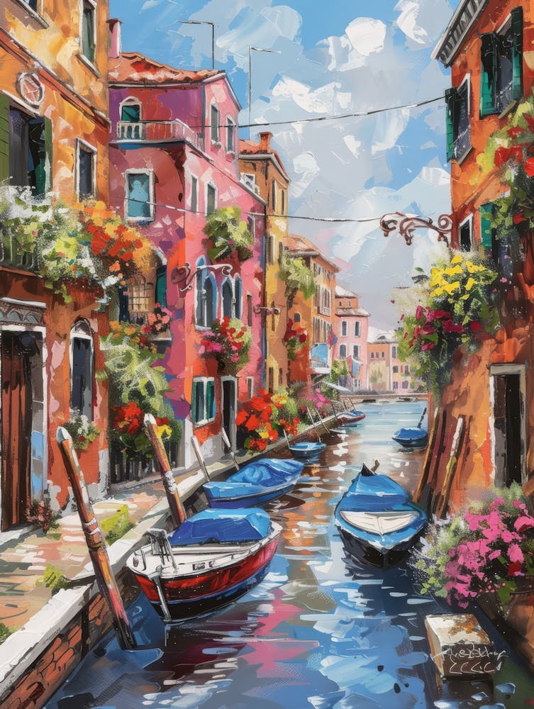Art Mural Généré Magnifique, Vibrant et Moderne sur Différents Thèmes : Voyage, Italie 11