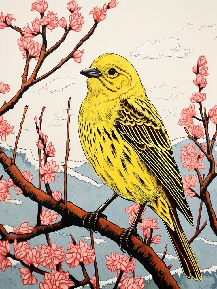 Bird Illustration Yellowhammer 2