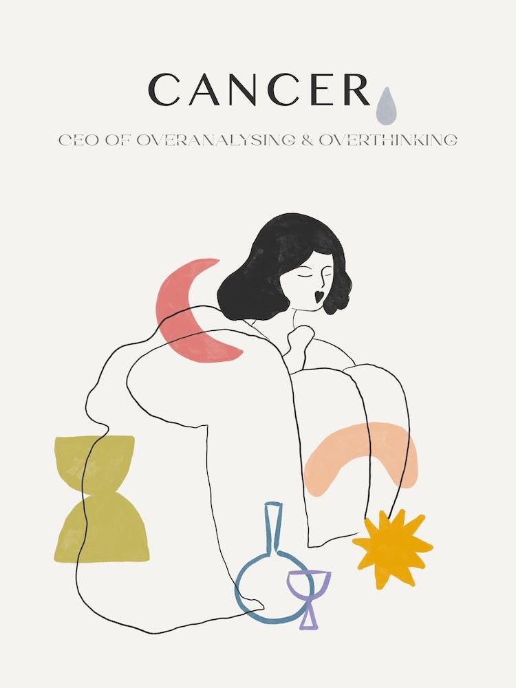 Cancer Zodiac Sign One Line