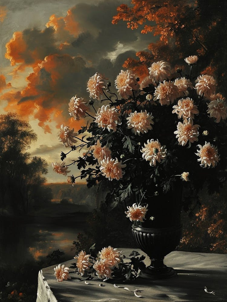 Baroque Floral Still Life Chrysanthemums 4