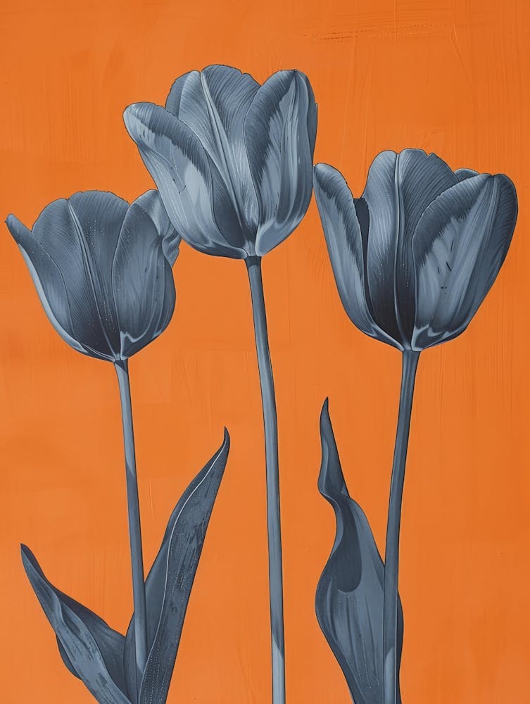 Tulips On Orange