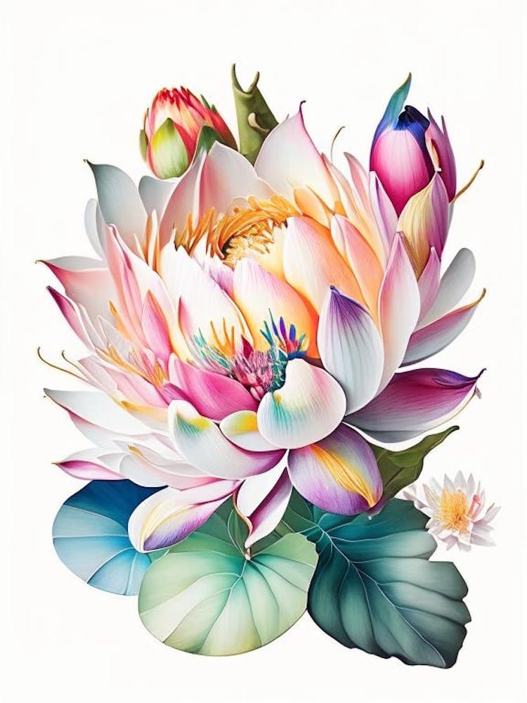 Lotus Flower Bouquet Decoupage 5