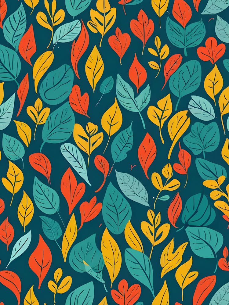 Autumn Leaves Seamless Pattern 4