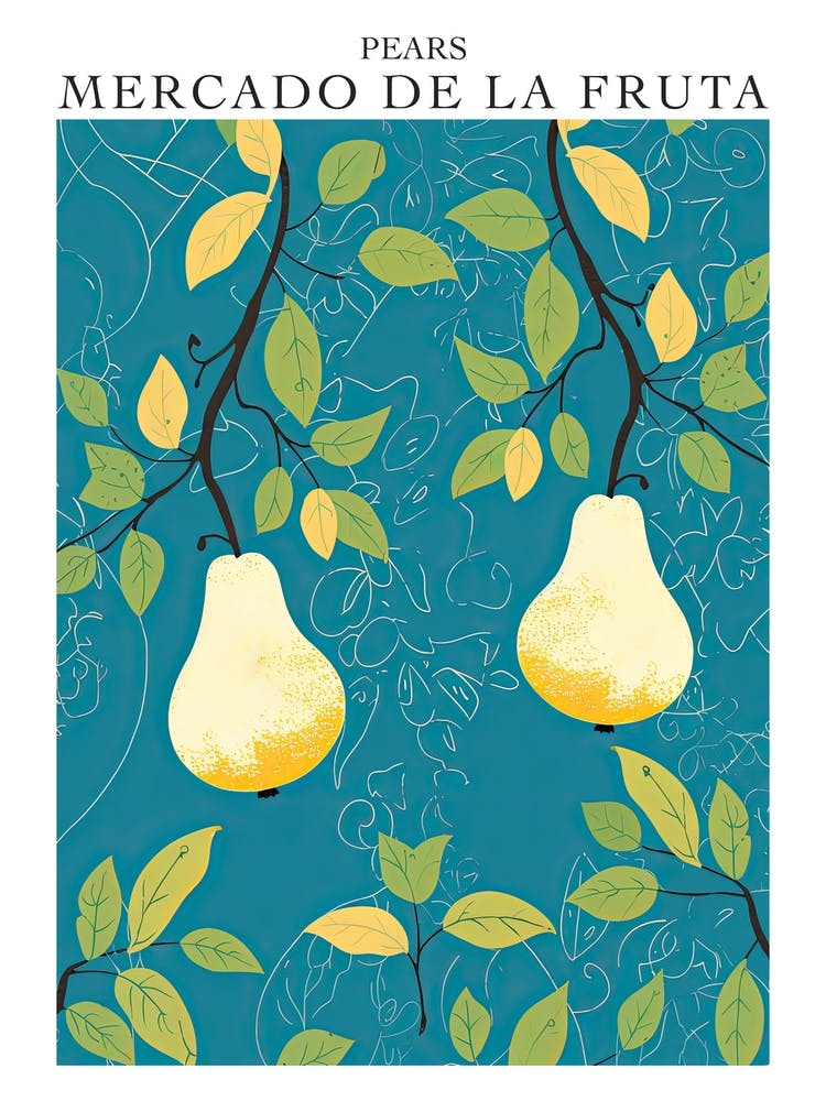 Mercado De La Fruta Pears Illustration 4 Poster